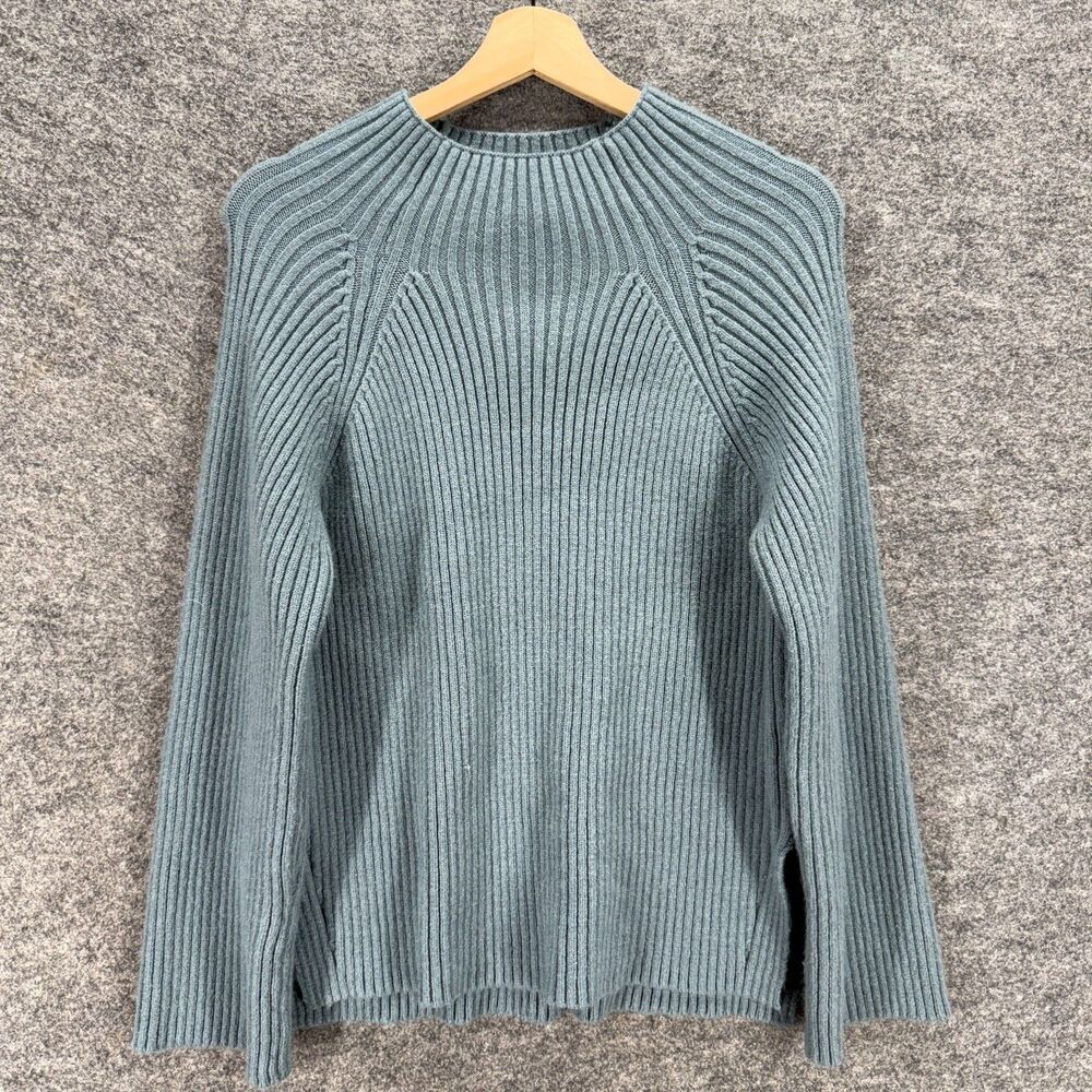 A New Day Sweater Pullover Women M Medium Gray Knit Long Sleeve Crew Neck Casual